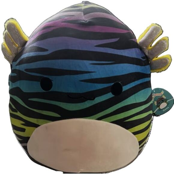 Gawa Squishmallows Black and Rainbow Axolotl 16 Inch Plush - Picture 1 of 2
